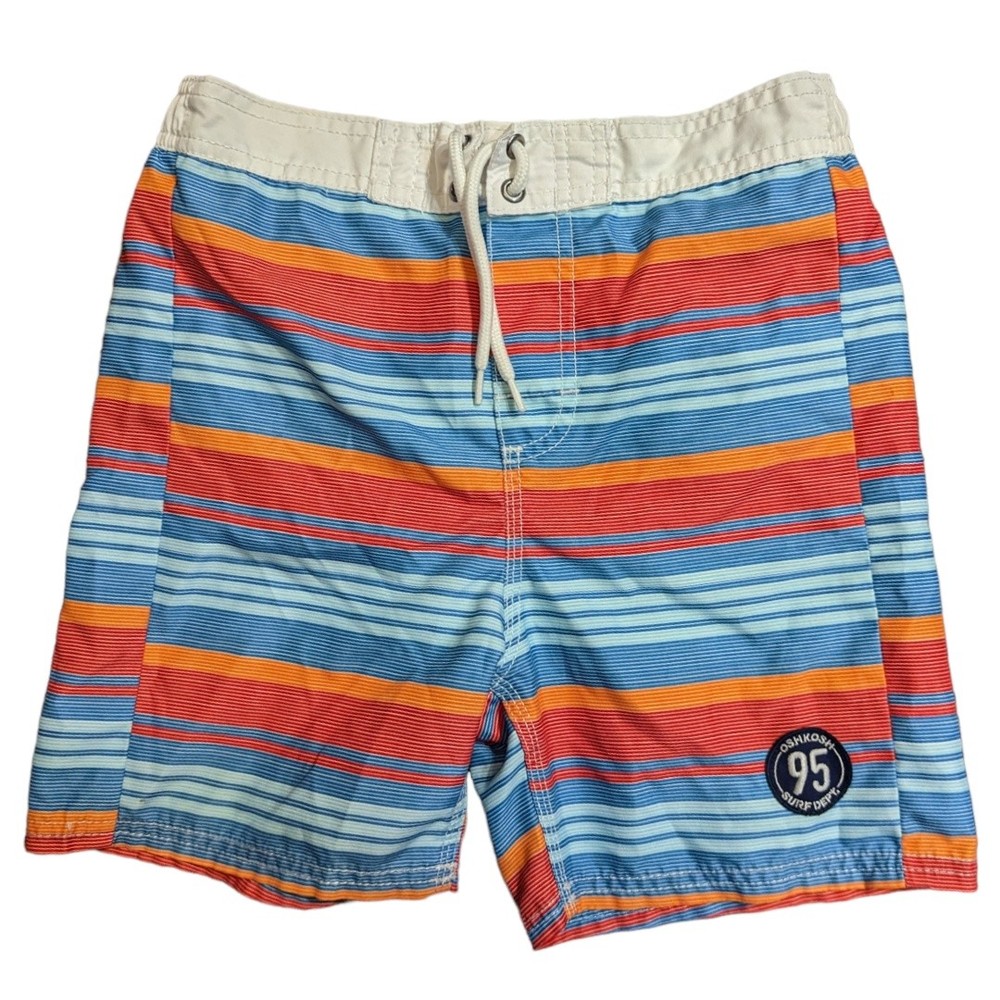 OshKosh B'gosh Boys Swimming Trunks Board Shorts Multicolor Striped Blue Size 7